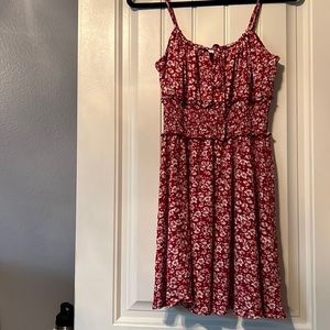 red flower dress